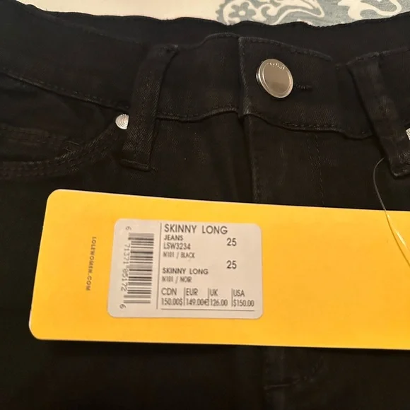 Lole Classic Black Skinny Jeans long Women’s size 25 - Picture 4 of 6